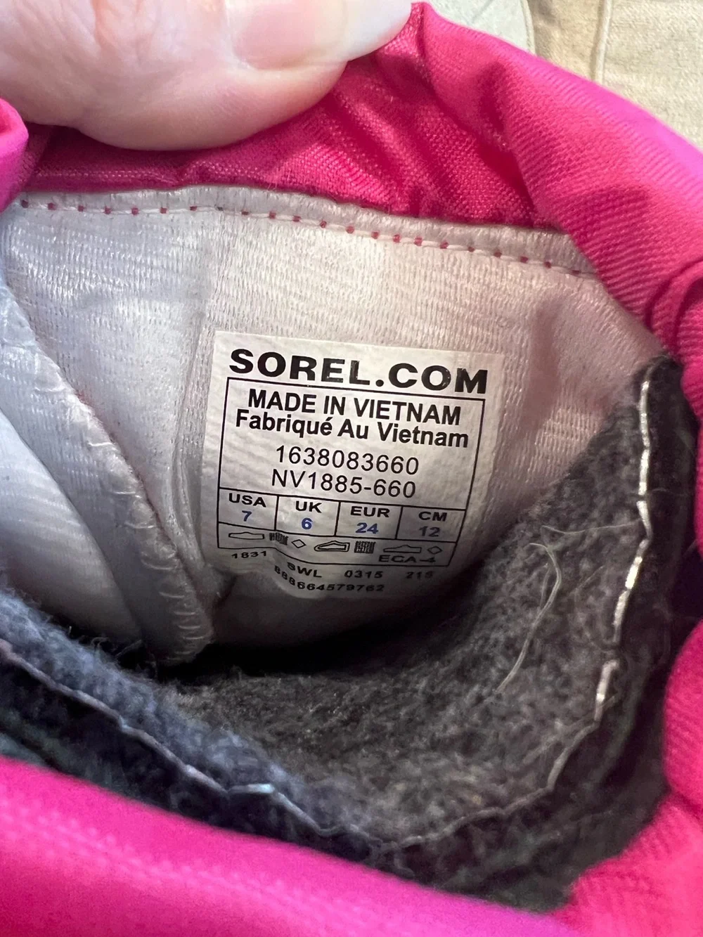 Sorel Size 7 Toddler Girls Pink Winter Snow Boots Waterproof Insulated GUC